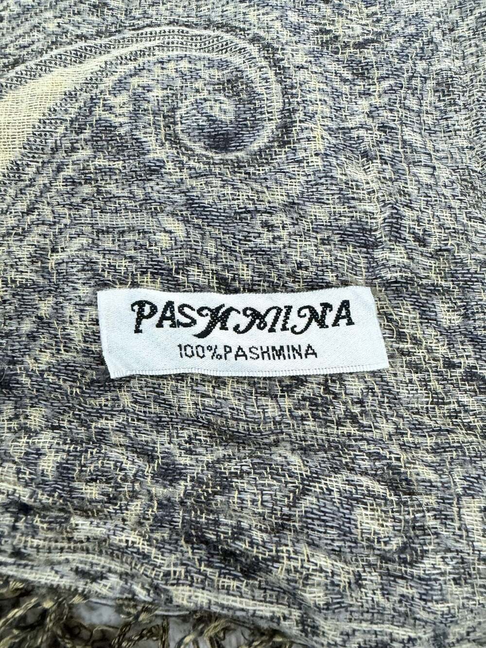 Pashmina 100% Pashmina Paisley Print Scarf 26x70